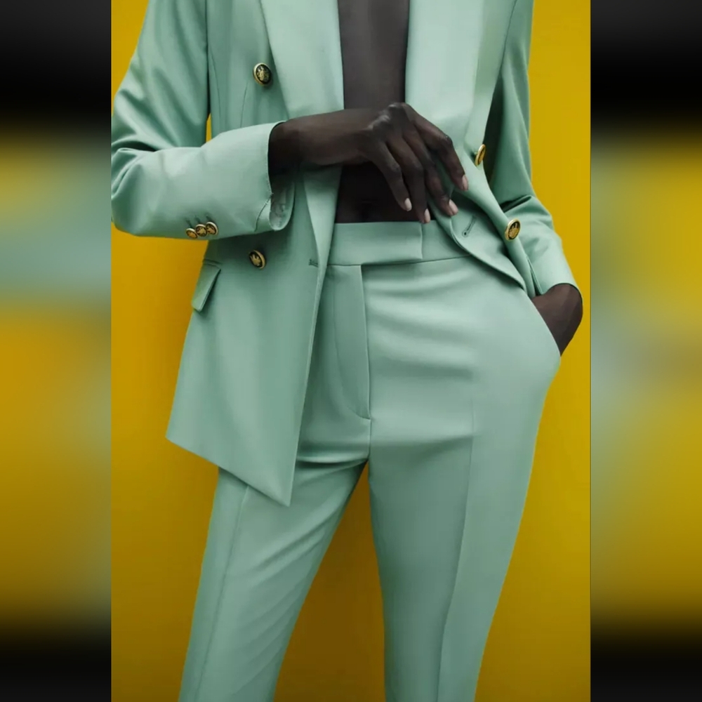 ZARA SKINNY CIGARETTE  SEA GREEN PANTS  2389/819